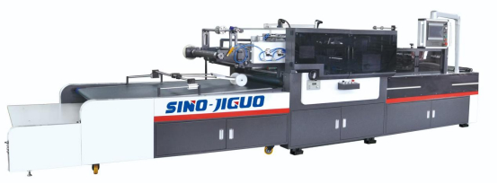 SINO JIGUO TC-1100Q स्वचालित खिड़की पैचिंग मशीन के साथ कोनों काटने और Creasing मशीन V काटने अधिकतम. कार्य गति 15000s / h, फ्लैट अधिकतम कार्य गति 30000s / h