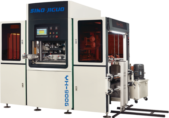 JIGUO YH-900G Automatic Servo Hot Stamping Mahcine,Max. stamping size:700X520 (mm),Suitable sheet thickness:105-3000gsm ,Number of stamping roller:Two rollers
